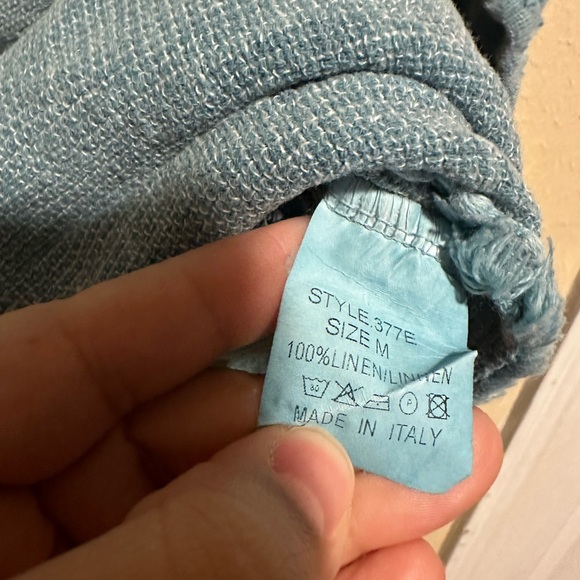 Tempo Paris 100% Linen 3/4 Sleeve Boho Top Size Large Made in Italy Size Medium - Picture 5 of 7